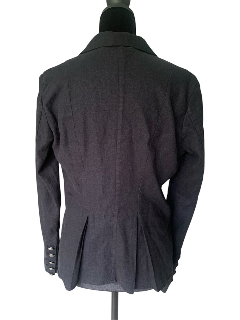 Free People Black linen blend Double-Breasted Tailored Blazer - Picture 4 of 16